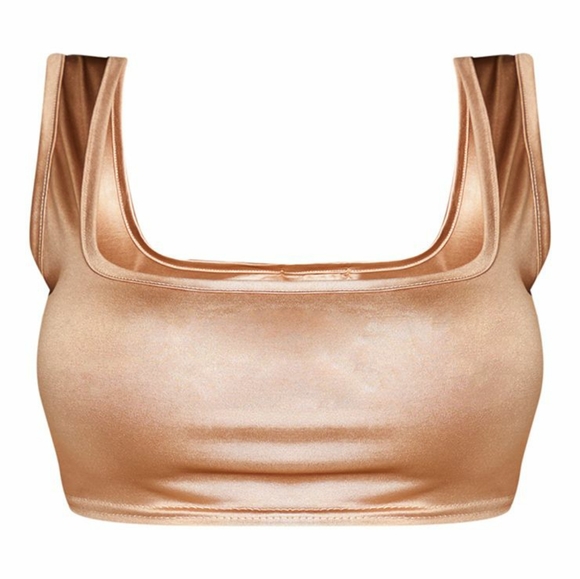 A 2-peice Metallic Satin Bodycon Dress - Picture 4 of 5